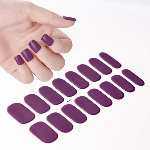 UV-Free Nail Wraps - Pink, Red, Blue Nail Paint - Image 3